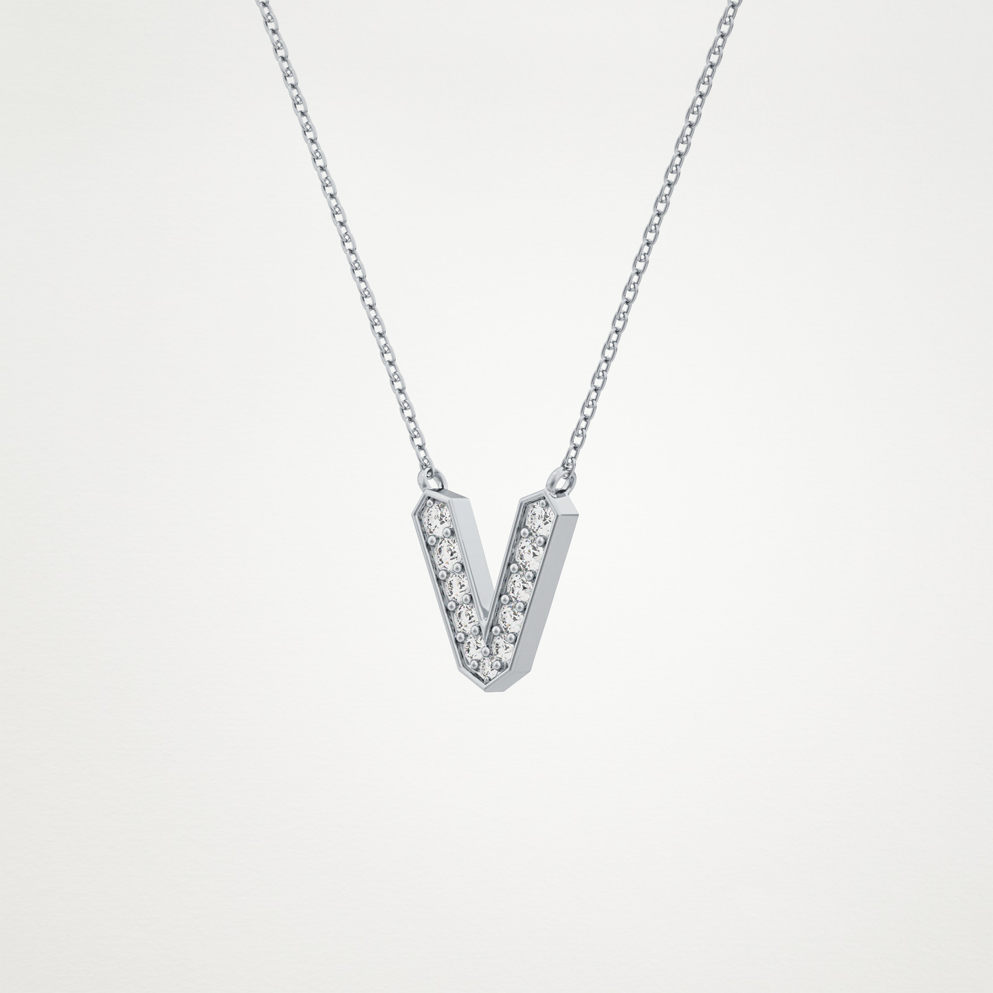 0.18 CT Moissanite V-Shaped Necklace in 14K or 18K Solid Gold – DEF Color, VVS Clarity