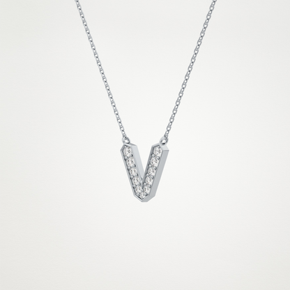 0.18 CT Moissanite V-Shaped Necklace in 14K or 18K Solid Gold – DEF Color, VVS Clarity