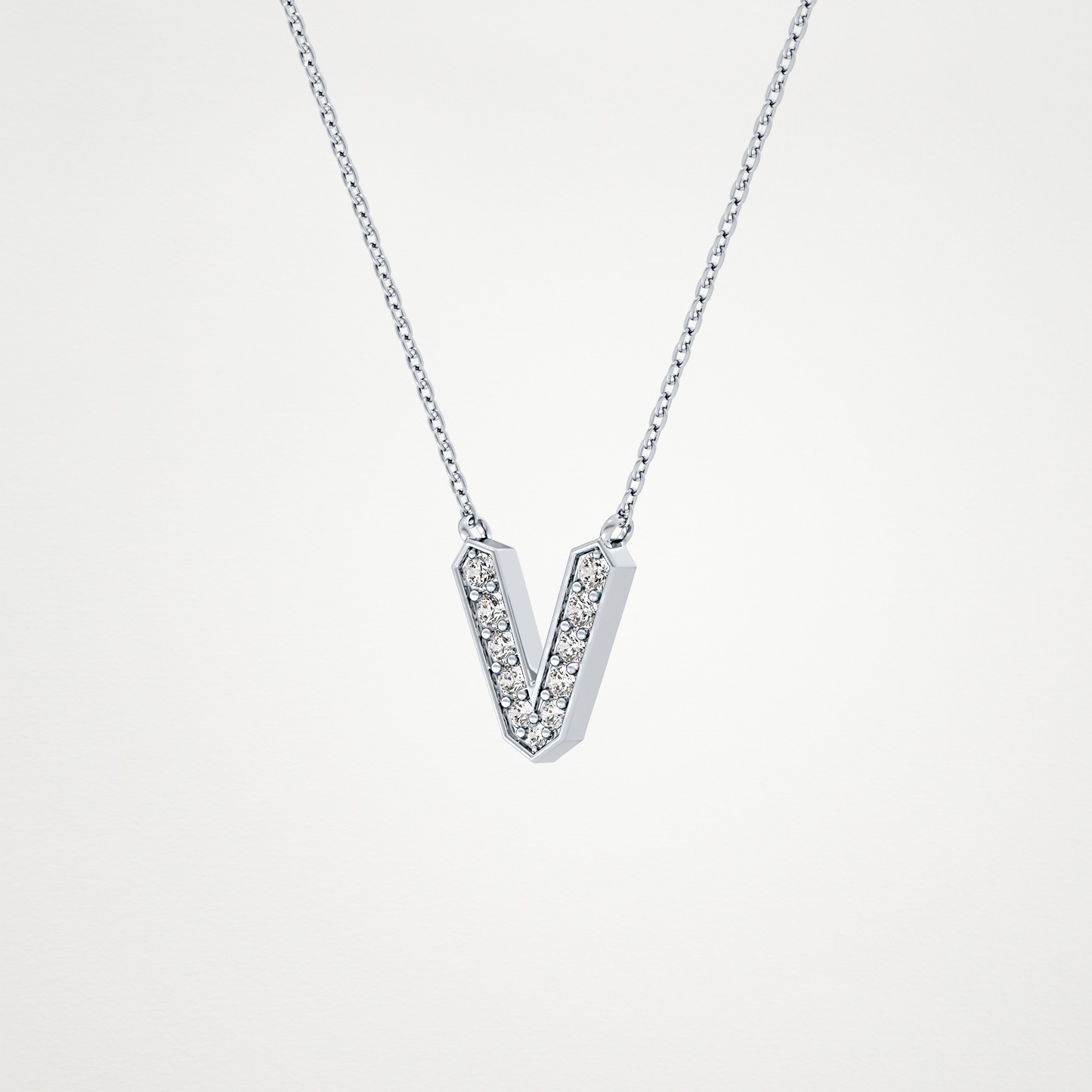 0.18 CT Moissanite V-Shaped Necklace in 14K or 18K Solid Gold – DEF Color, VVS Clarity