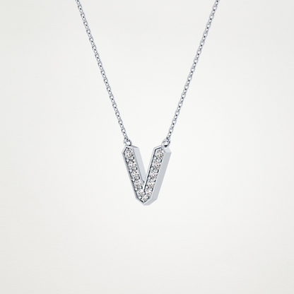 0.18 CT Moissanite V-Shaped Necklace in 14K or 18K Solid Gold – DEF Color, VVS Clarity