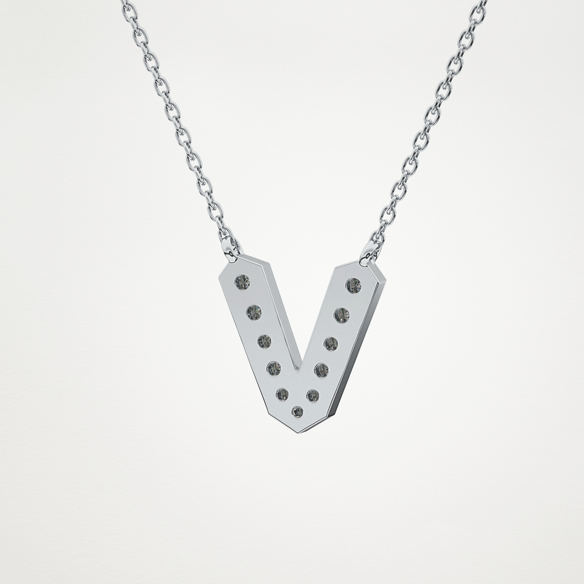 0.18 CT Moissanite V-Shaped Necklace in 14K or 18K Solid Gold – DEF Color, VVS Clarity