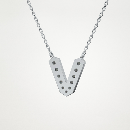 0.18 CT Moissanite V-Shaped Necklace in 14K or 18K Solid Gold – DEF Color, VVS Clarity