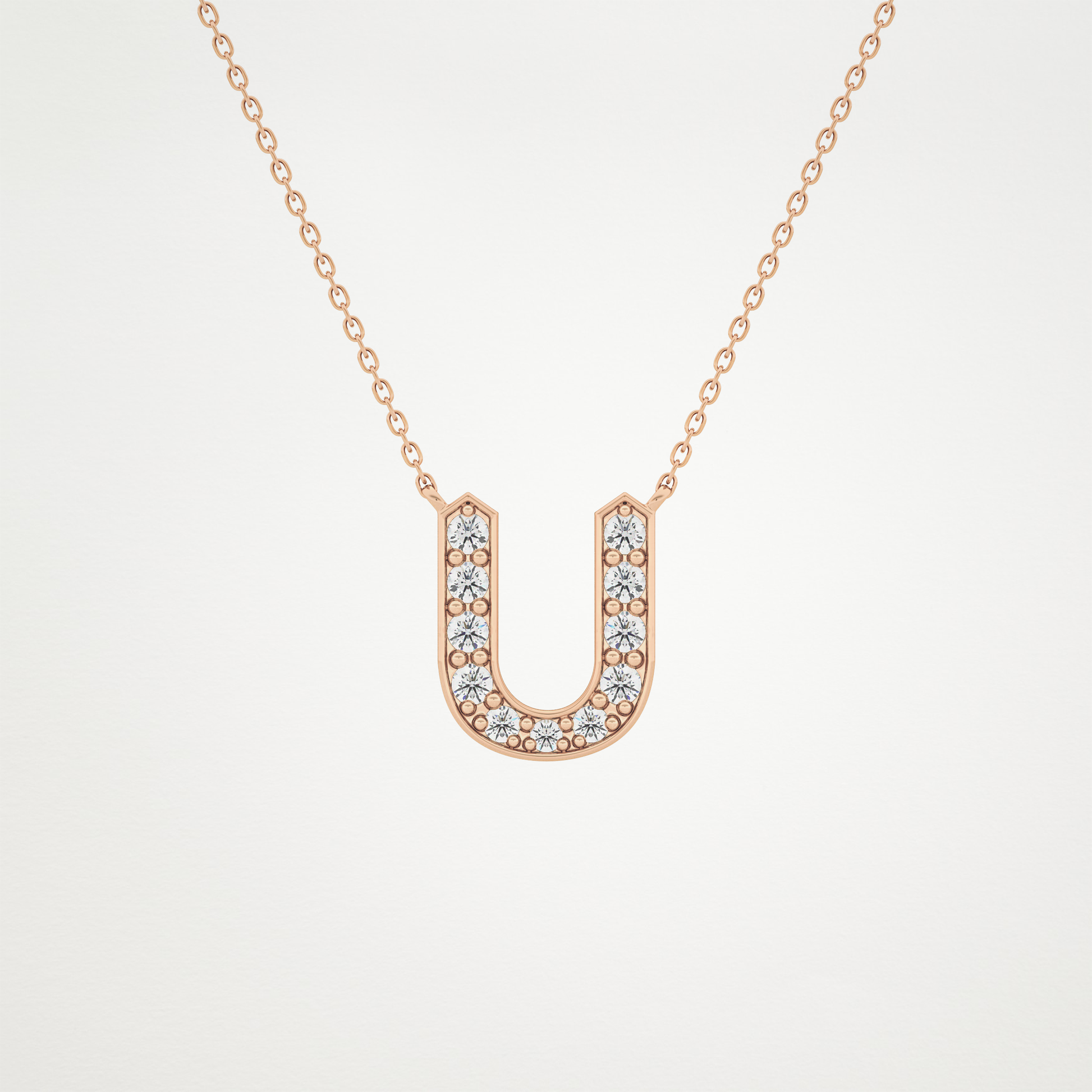 0.26 CT Moissanite U-Shaped Necklace in 14K or 18K Solid Gold – DEF Color, VVS Clarity