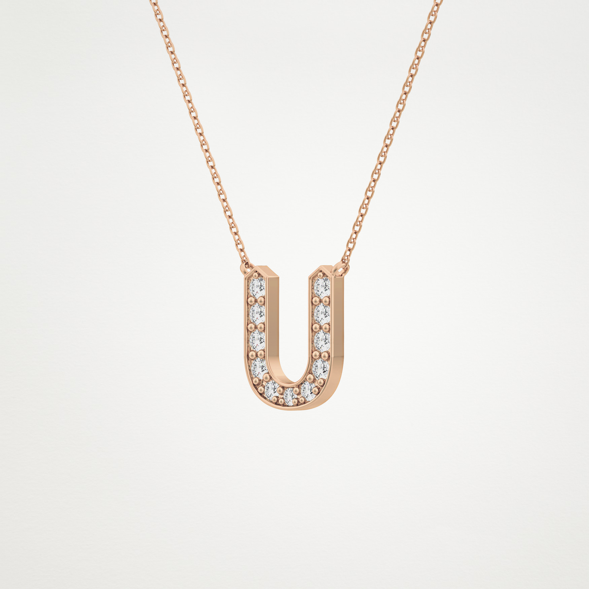 0.26 CT Moissanite U-Shaped Necklace in 14K or 18K Solid Gold – DEF Color, VVS Clarity