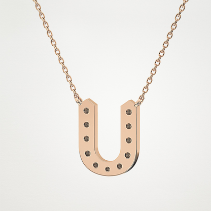 0.26 CT Moissanite U-Shaped Necklace in 14K or 18K Solid Gold – DEF Color, VVS Clarity