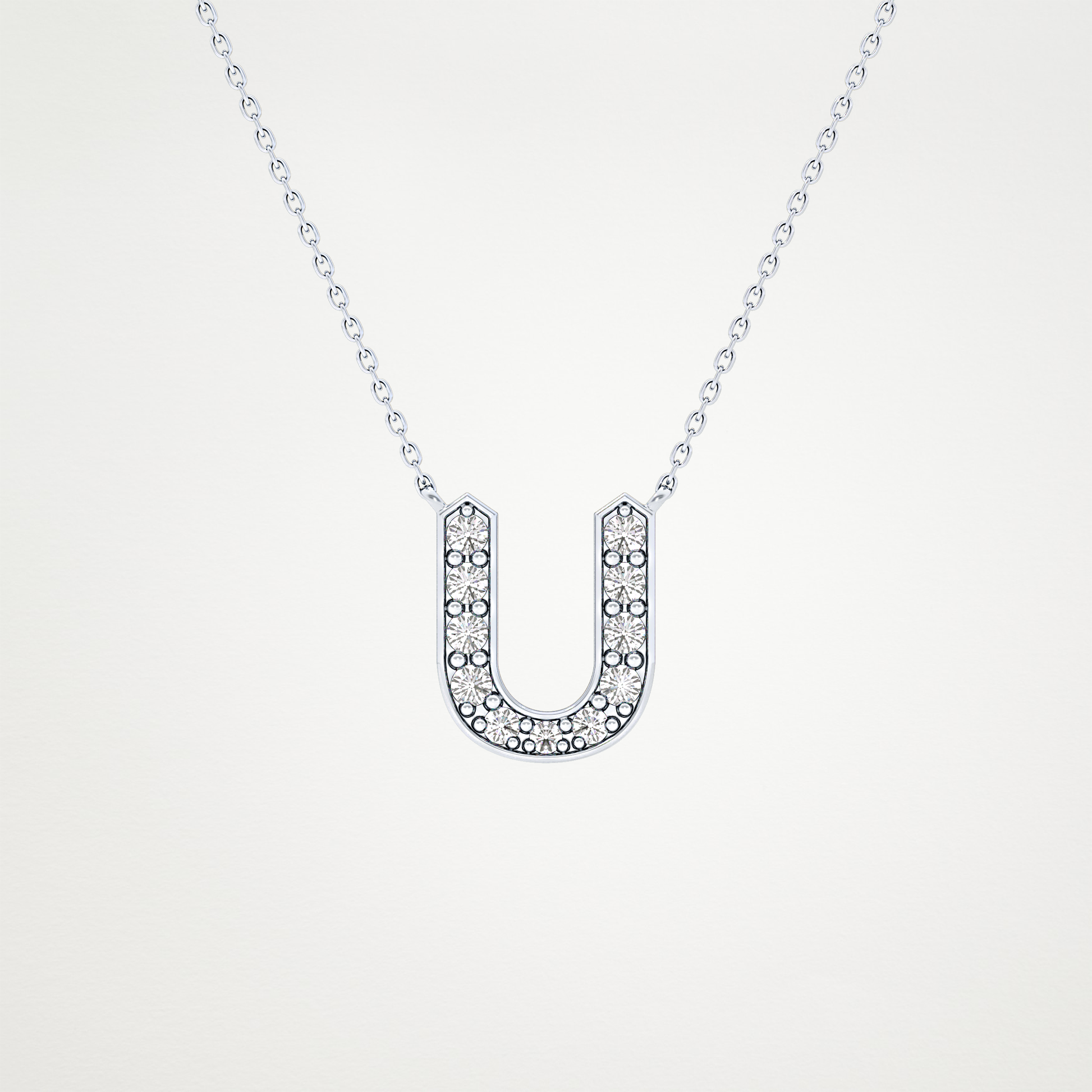 0.26 CT Moissanite U-Shaped Necklace in 14K or 18K Solid Gold – DEF Color, VVS Clarity