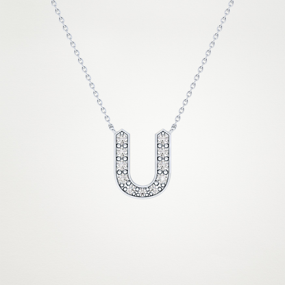 0.26 CT Moissanite U-Shaped Necklace in 14K or 18K Solid Gold – DEF Color, VVS Clarity