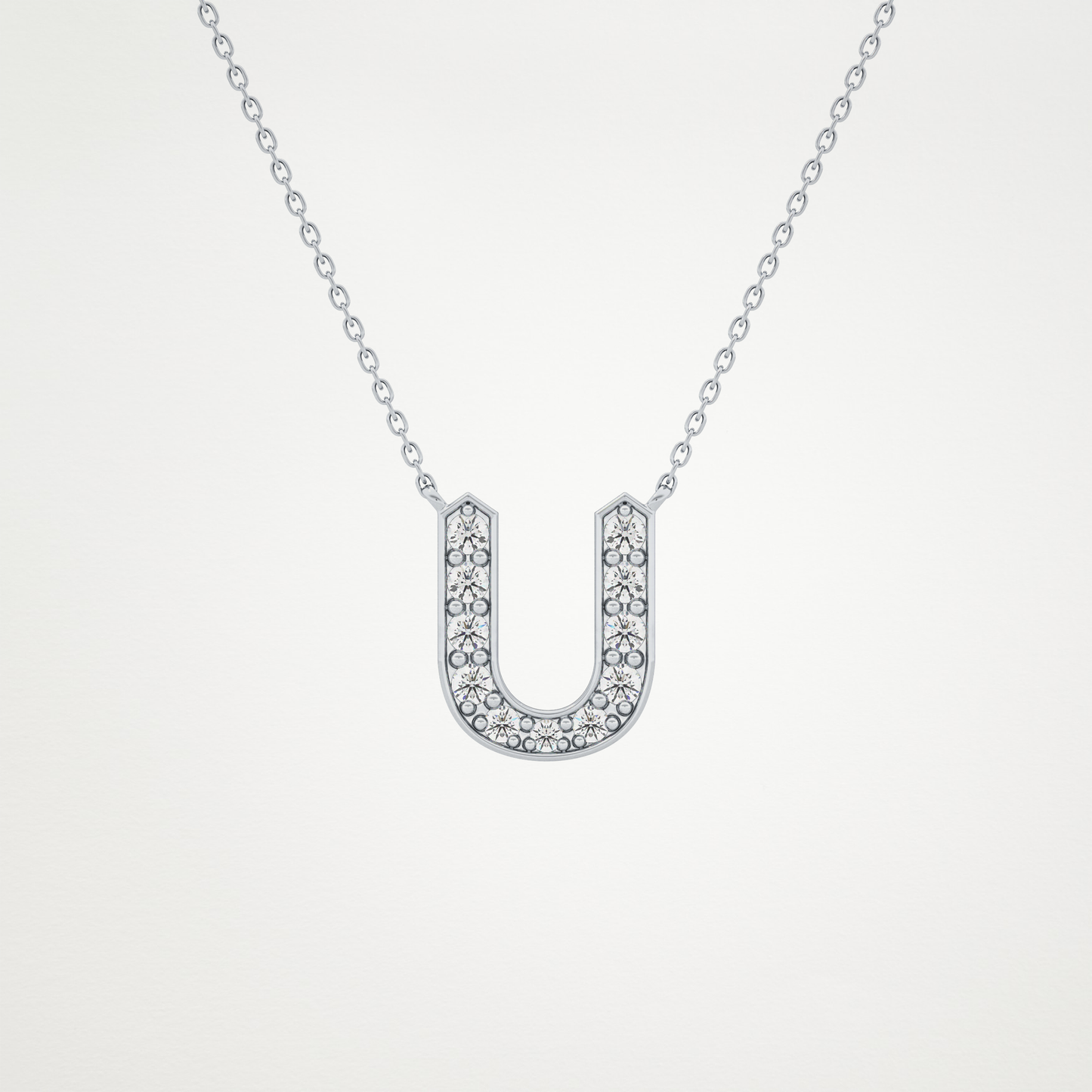 0.26 CT Moissanite U-Shaped Necklace in 14K or 18K Solid Gold – DEF Color, VVS Clarity