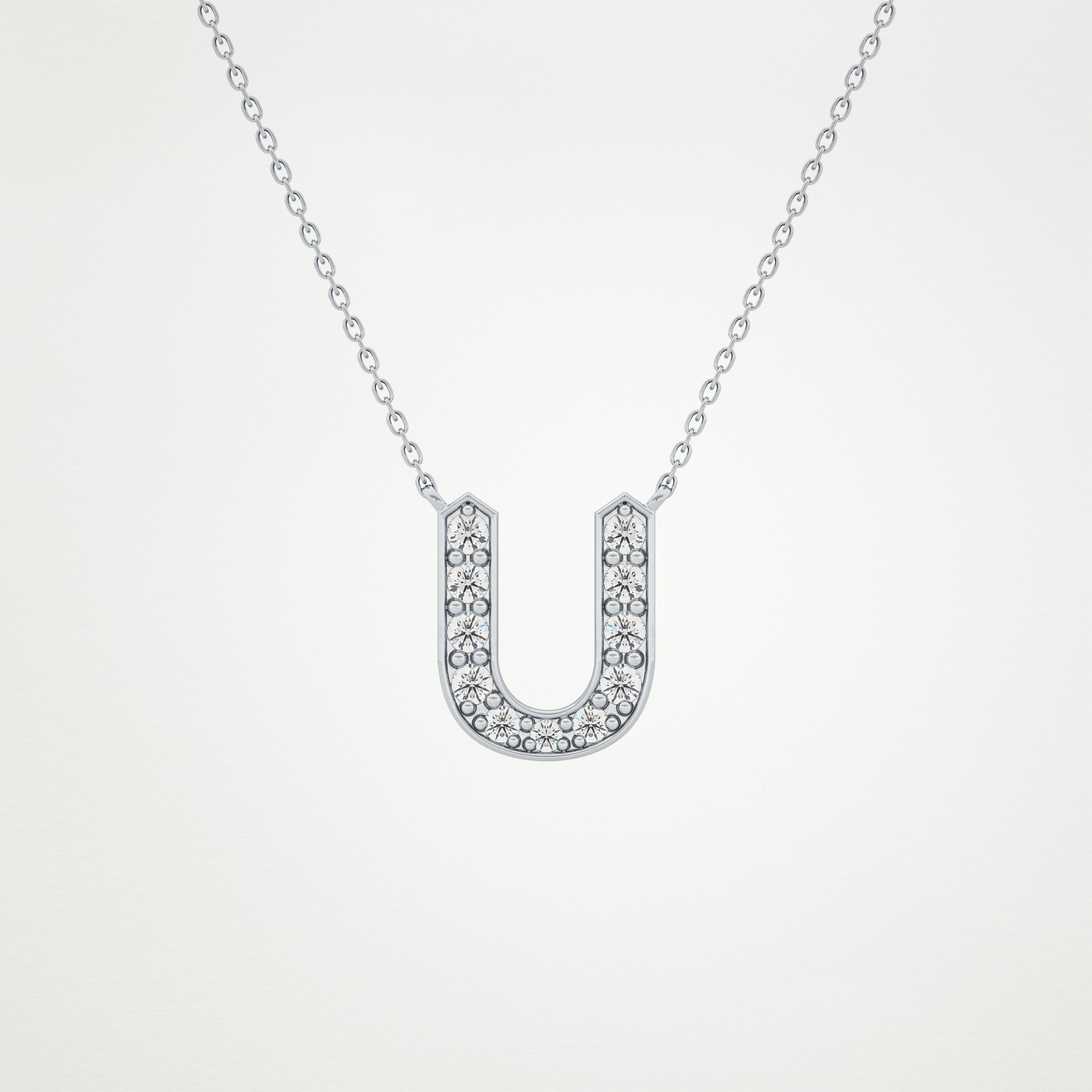0.26 CT Moissanite U-Shaped Necklace in 14K or 18K Solid Gold – DEF Color, VVS Clarity