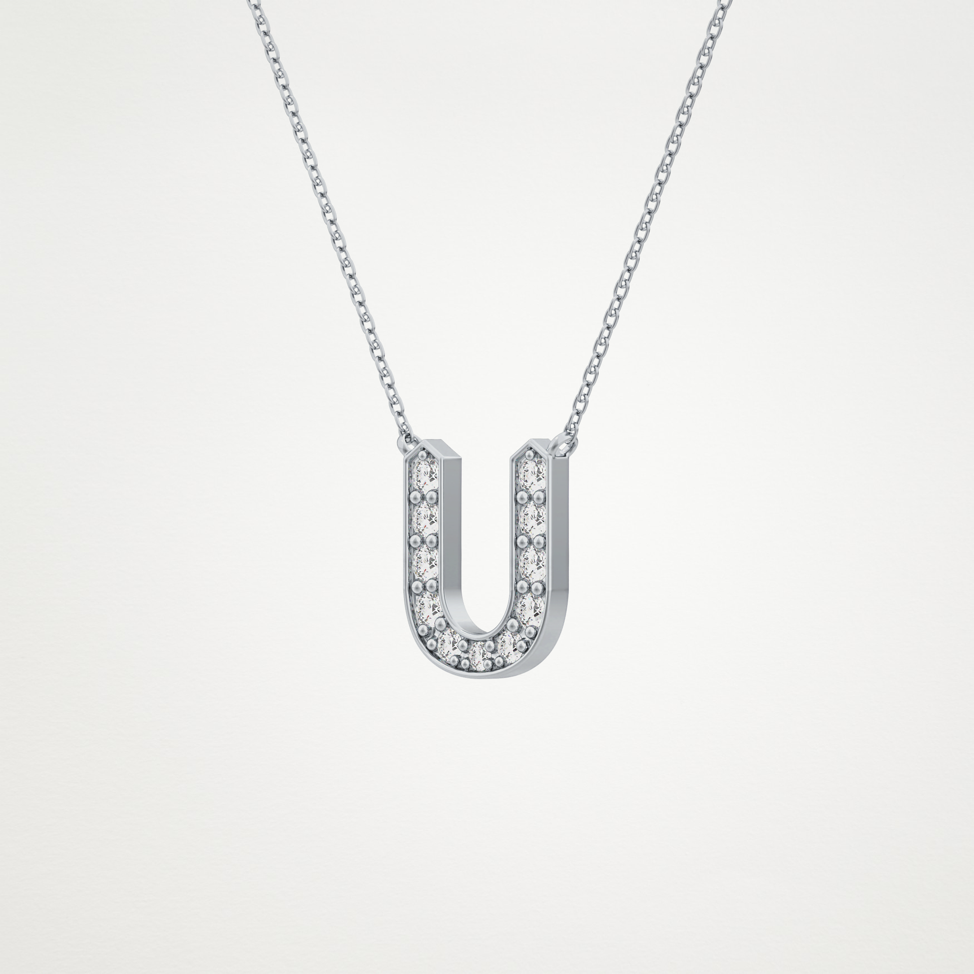 0.26 CT Moissanite U-Shaped Necklace in 14K or 18K Solid Gold – DEF Color, VVS Clarity