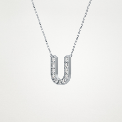 0.26 CT Moissanite U-Shaped Necklace in 14K or 18K Solid Gold – DEF Color, VVS Clarity