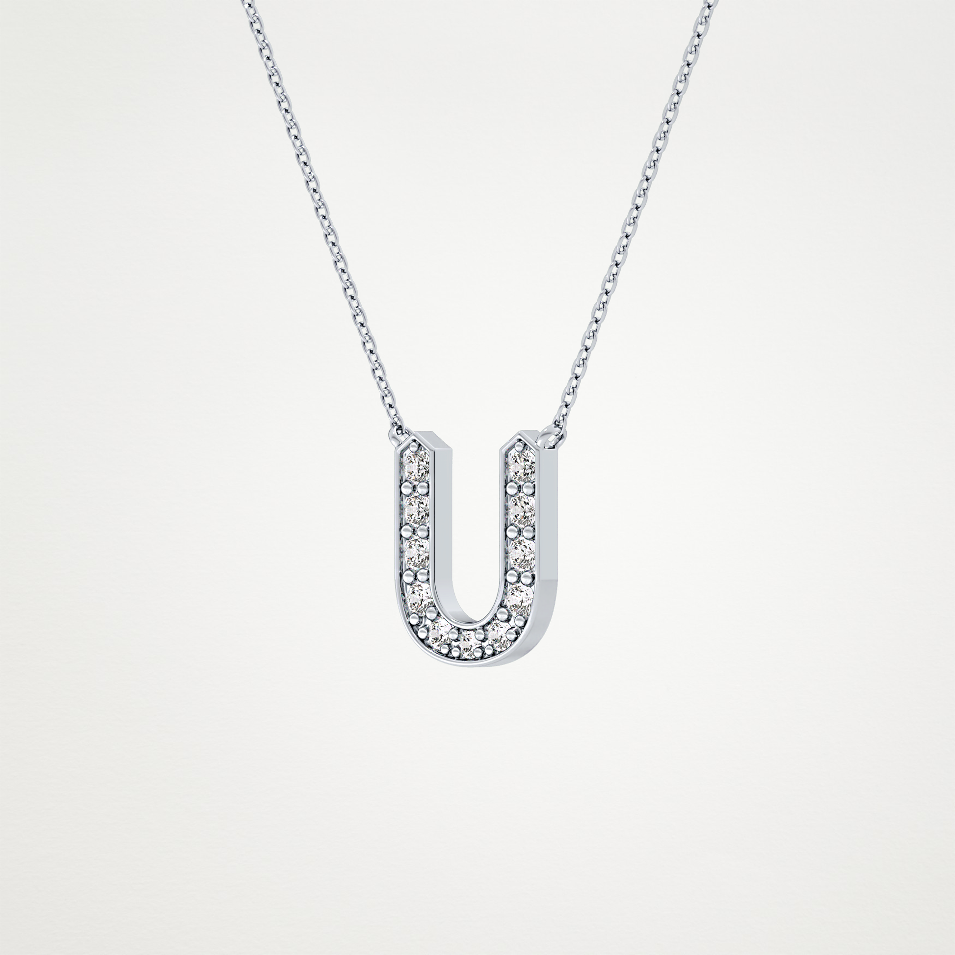 0.26 CT Moissanite U-Shaped Necklace in 14K or 18K Solid Gold – DEF Color, VVS Clarity