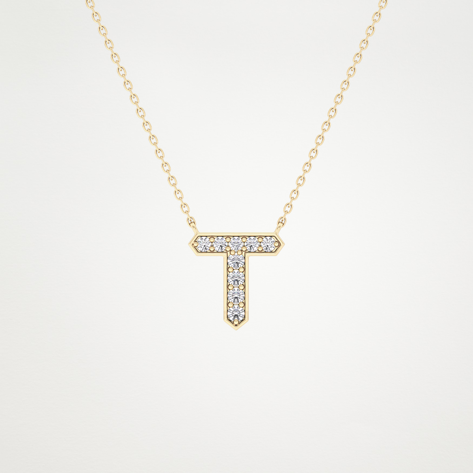 0.17 CT Moissanite T-Shaped Necklace in 14K or 18K Solid Gold – DEF Color, VVS Clarity