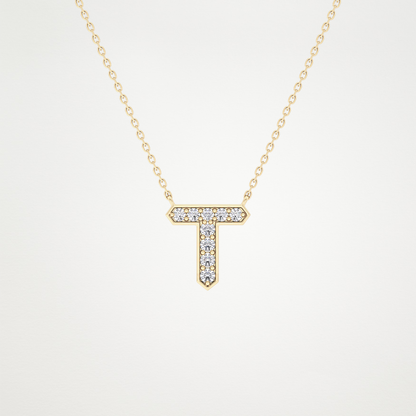 0.17 CT Moissanite T-Shaped Necklace in 14K or 18K Solid Gold – DEF Color, VVS Clarity