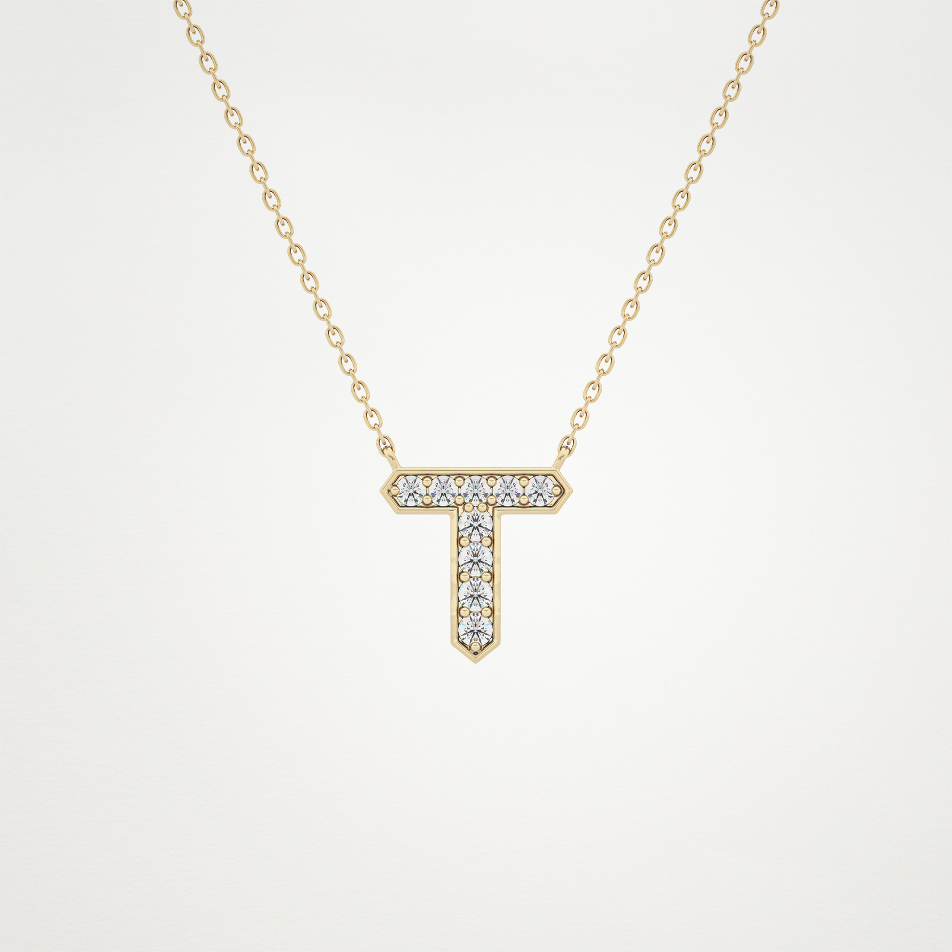 0.17 CT Moissanite T-Shaped Necklace in 14K or 18K Solid Gold – DEF Color, VVS Clarity