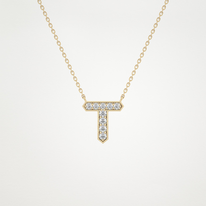 0.17 CT Moissanite T-Shaped Necklace in 14K or 18K Solid Gold – DEF Color, VVS Clarity