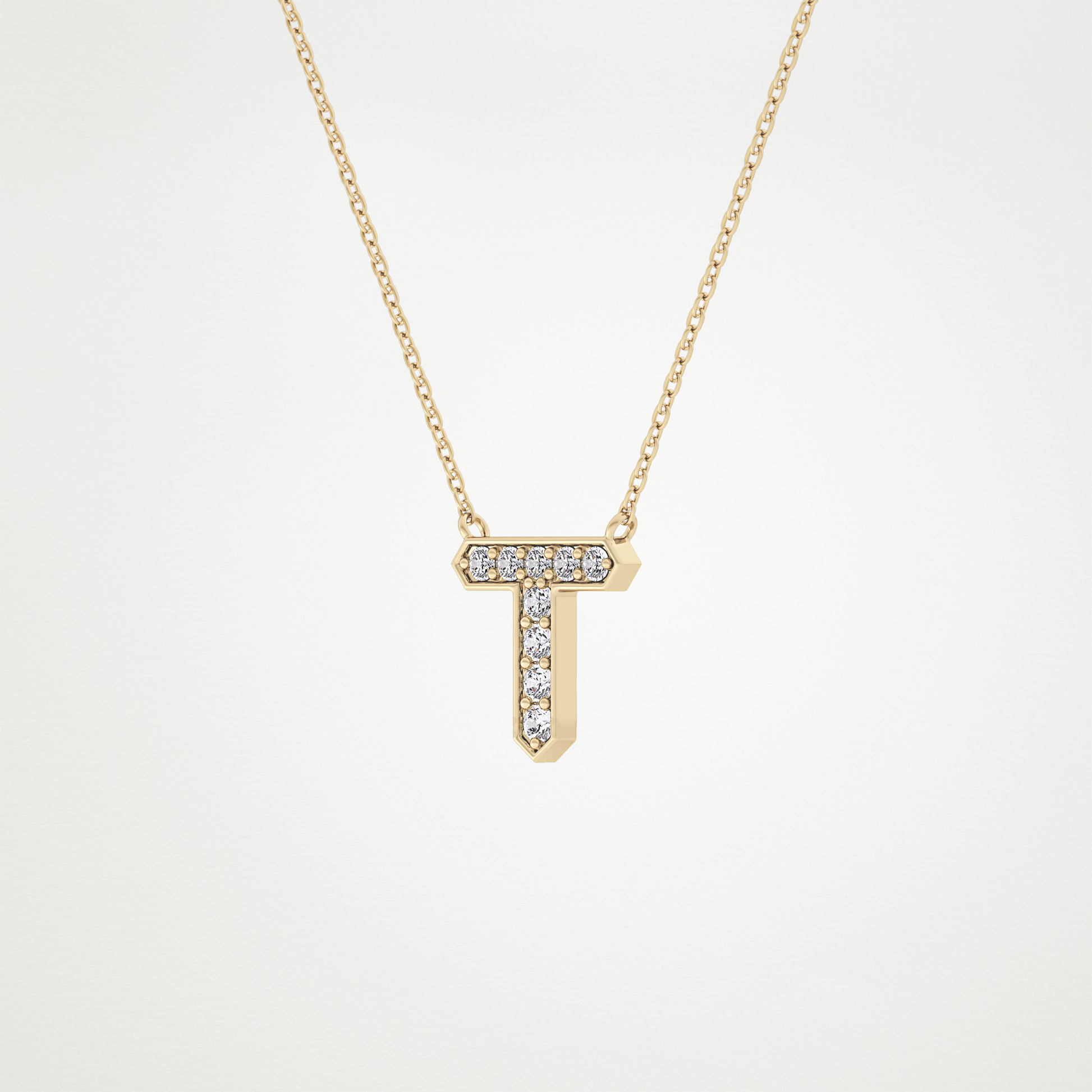 0.17 CT Moissanite T-Shaped Necklace in 14K or 18K Solid Gold – DEF Color, VVS Clarity