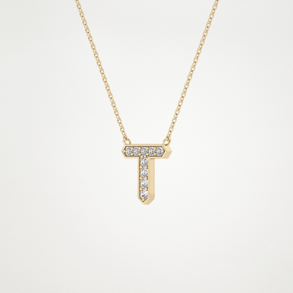 0.17 CT Moissanite T-Shaped Necklace in 14K or 18K Solid Gold – DEF Color, VVS Clarity