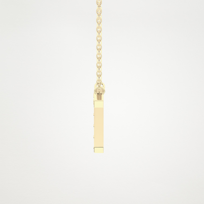 0.17 CT Moissanite T-Shaped Necklace in 14K or 18K Solid Gold – DEF Color, VVS Clarity