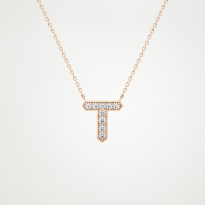 0.17 CT Moissanite T-Shaped Necklace in 14K or 18K Solid Gold – DEF Color, VVS Clarity