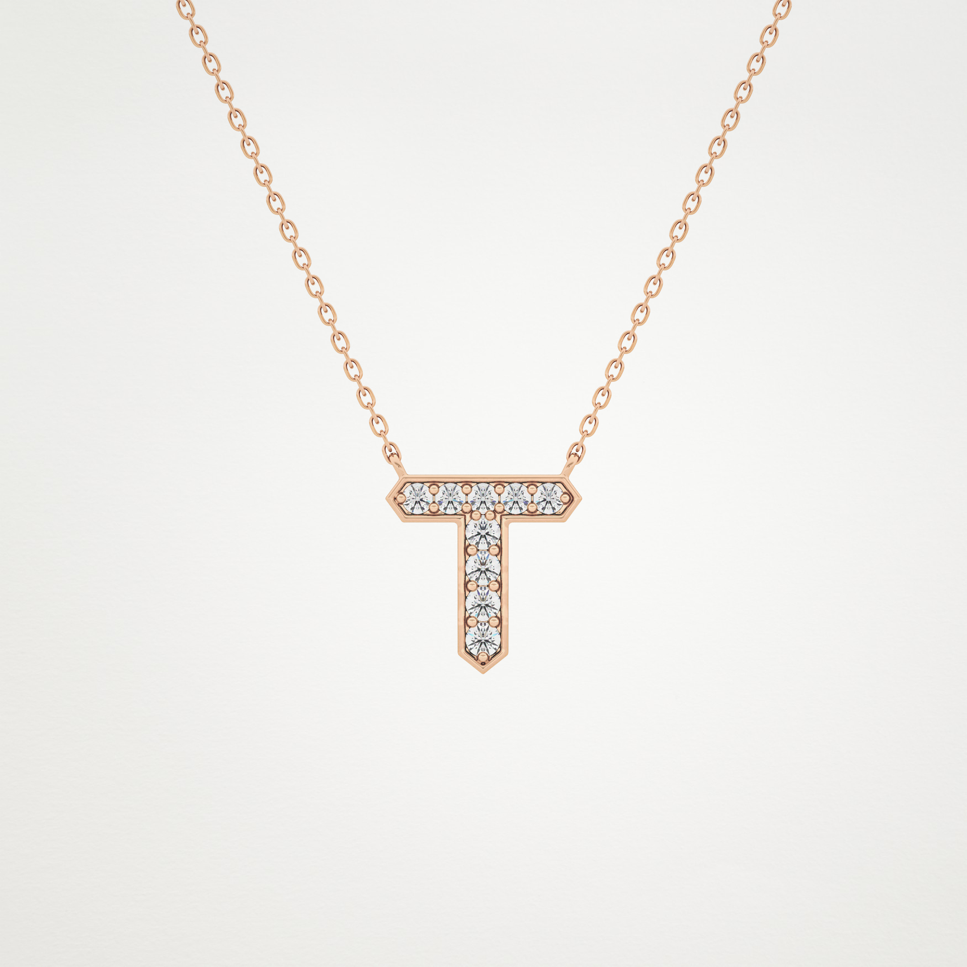 0.17 CT Moissanite T-Shaped Necklace in 14K or 18K Solid Gold – DEF Color, VVS Clarity