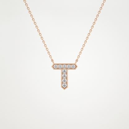 0.17 CT Moissanite T-Shaped Necklace in 14K or 18K Solid Gold – DEF Color, VVS Clarity
