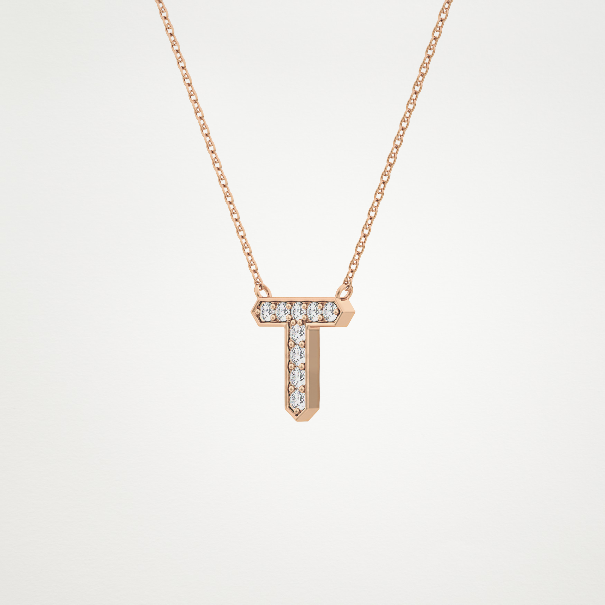 0.17 CT Moissanite T-Shaped Necklace in 14K or 18K Solid Gold – DEF Color, VVS Clarity