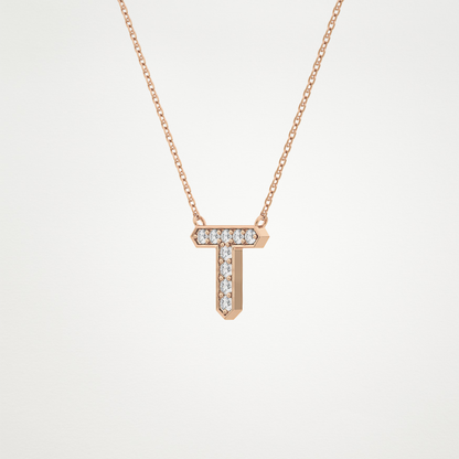 0.17 CT Moissanite T-Shaped Necklace in 14K or 18K Solid Gold – DEF Color, VVS Clarity