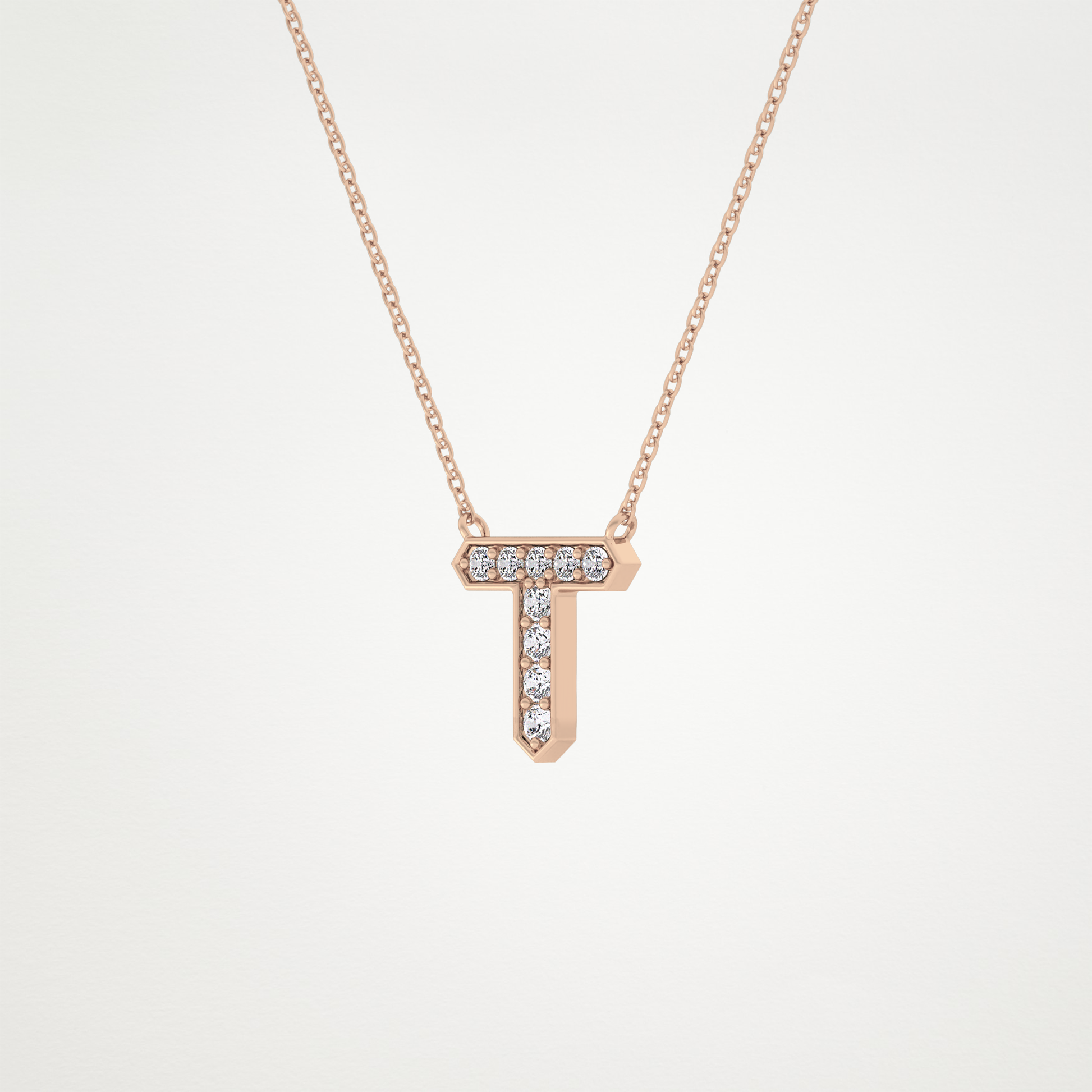 0.17 CT Moissanite T-Shaped Necklace in 14K or 18K Solid Gold – DEF Color, VVS Clarity