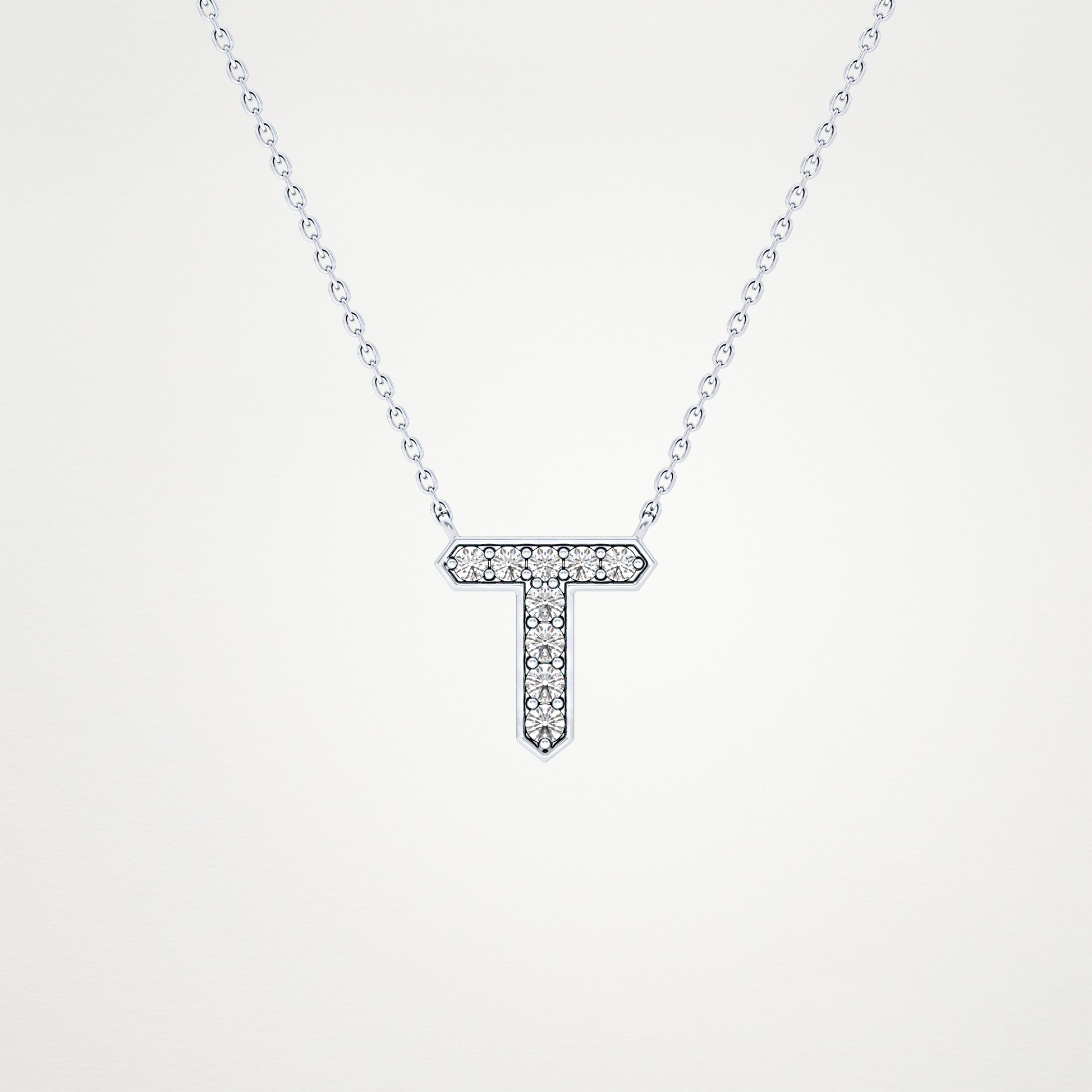 0.17 CT Moissanite T-Shaped Necklace in 14K or 18K Solid Gold – DEF Color, VVS Clarity