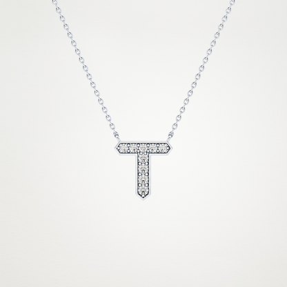 0.17 CT Moissanite T-Shaped Necklace in 14K or 18K Solid Gold – DEF Color, VVS Clarity