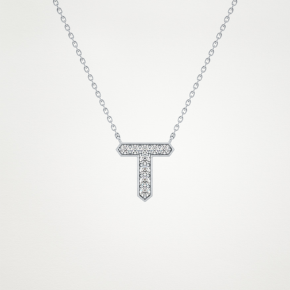 0.17 CT Moissanite T-Shaped Necklace in 14K or 18K Solid Gold – DEF Color, VVS Clarity