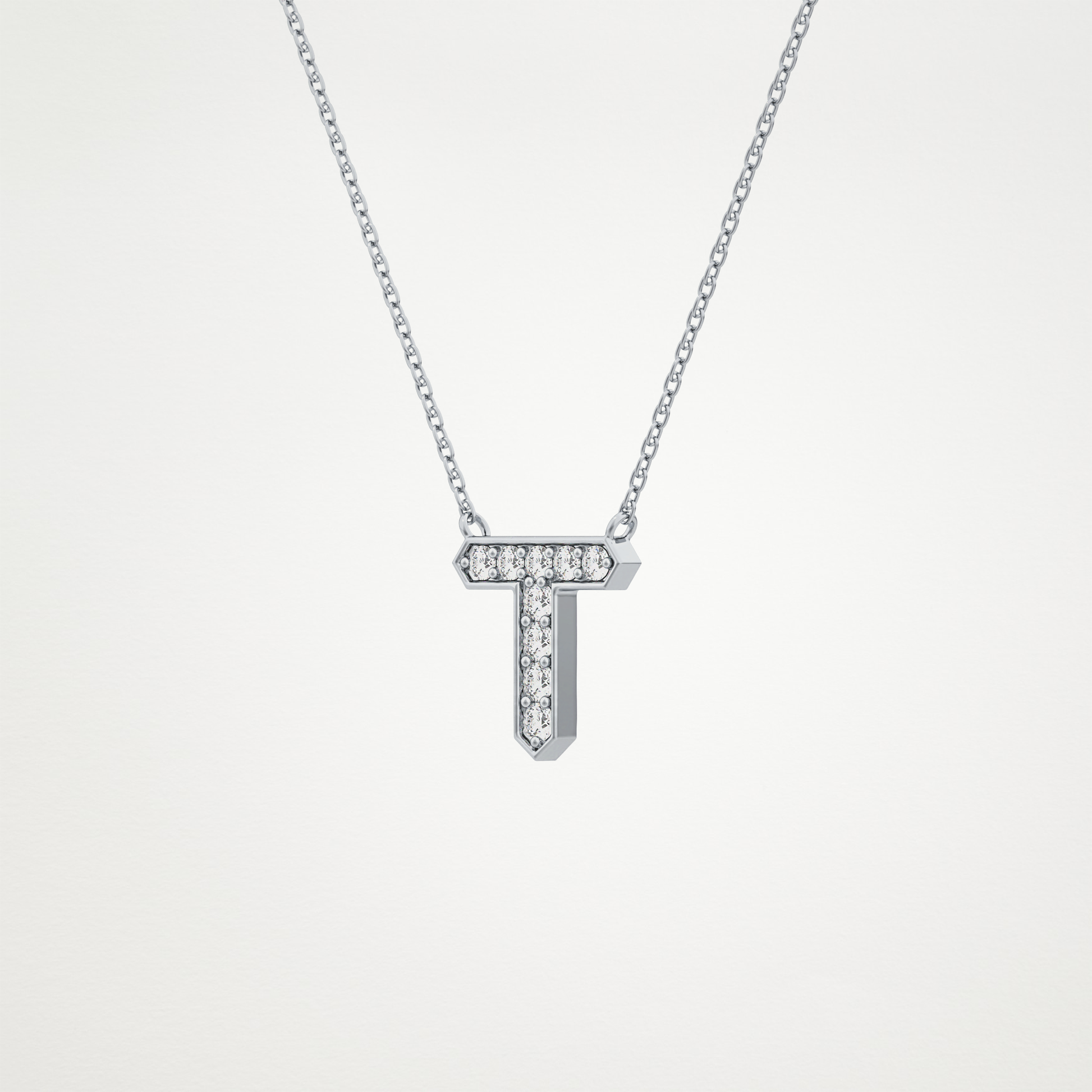 0.17 CT Moissanite T-Shaped Necklace in 14K or 18K Solid Gold – DEF Color, VVS Clarity