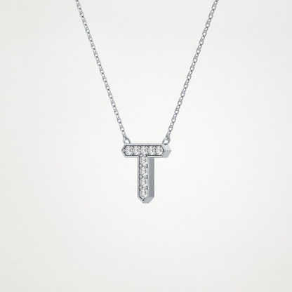 0.17 CT Moissanite T-Shaped Necklace in 14K or 18K Solid Gold – DEF Color, VVS Clarity