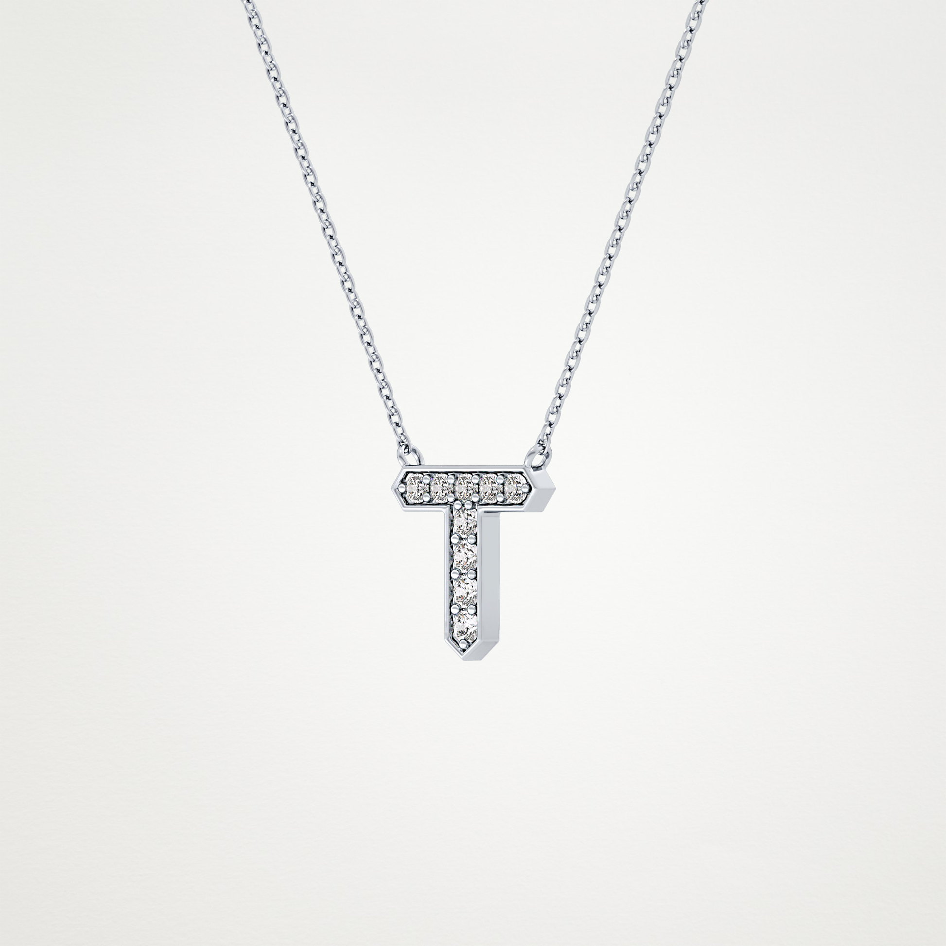 0.17 CT Moissanite T-Shaped Necklace in 14K or 18K Solid Gold – DEF Color, VVS Clarity
