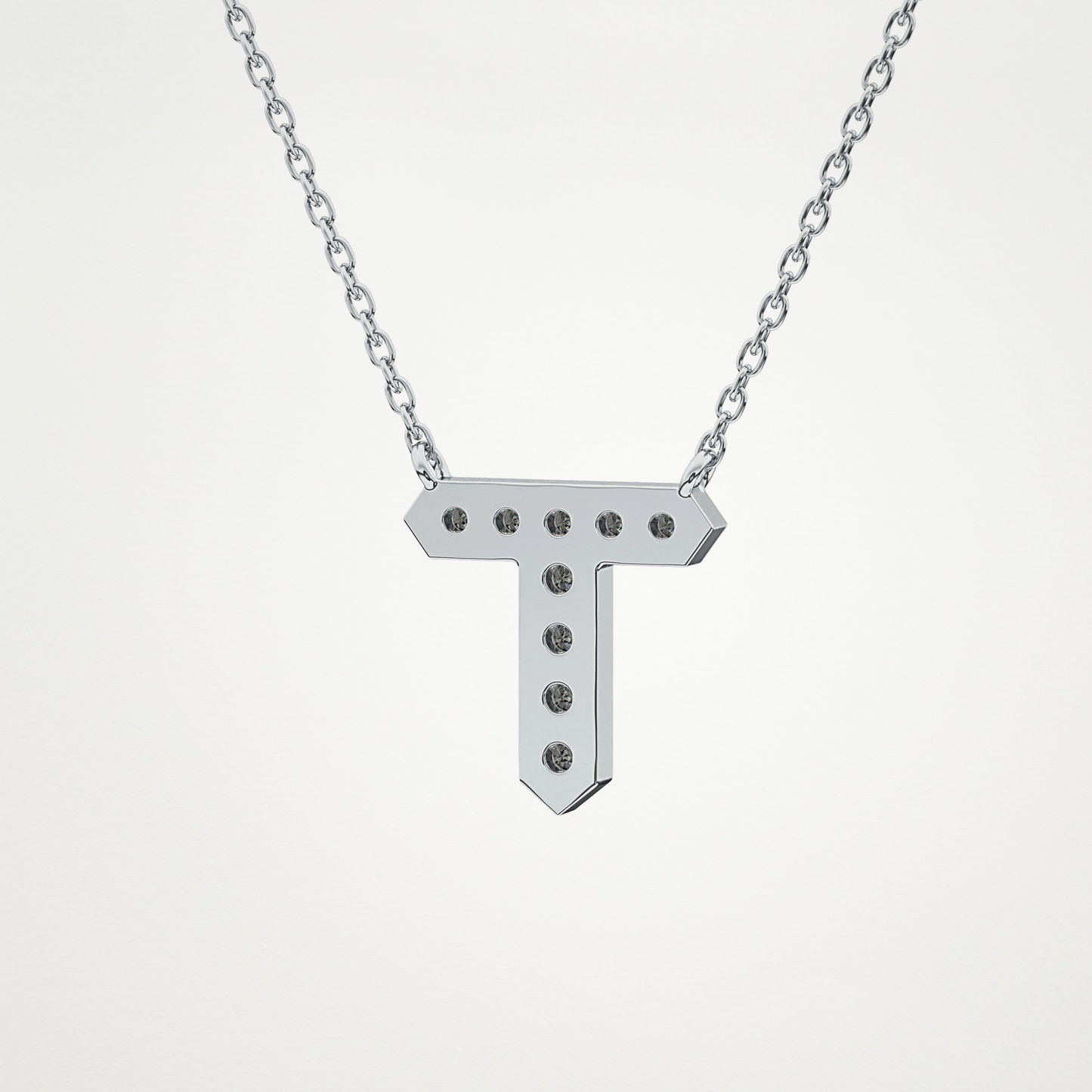 0.17 CT Moissanite T-Shaped Necklace in 14K or 18K Solid Gold – DEF Color, VVS Clarity