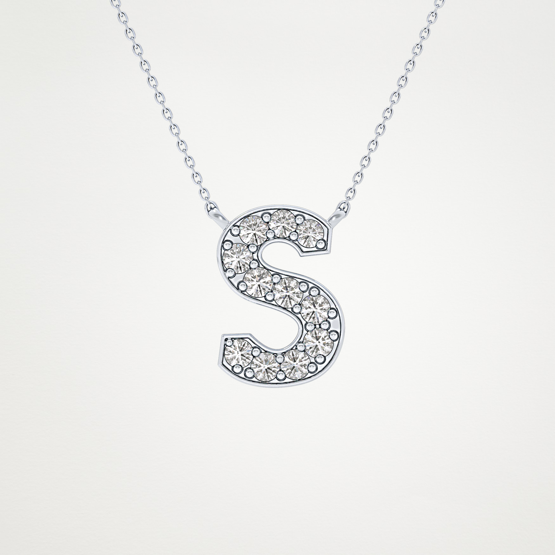 0.77 CT Moissanite S-Shaped Necklace in 14K or 18K Solid Gold – DEF Color, VVS Clarity