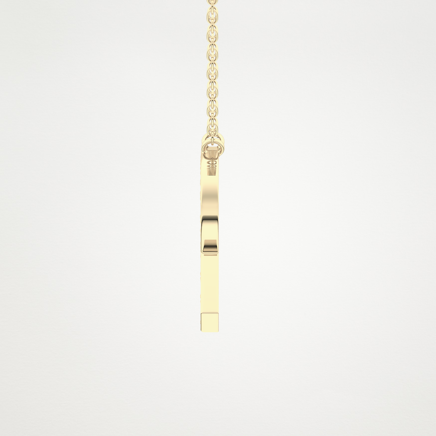 0.348 CT Moissanite R-Shaped Necklace in 14K or 18K Solid Gold – DEF Color, VVS Clarity