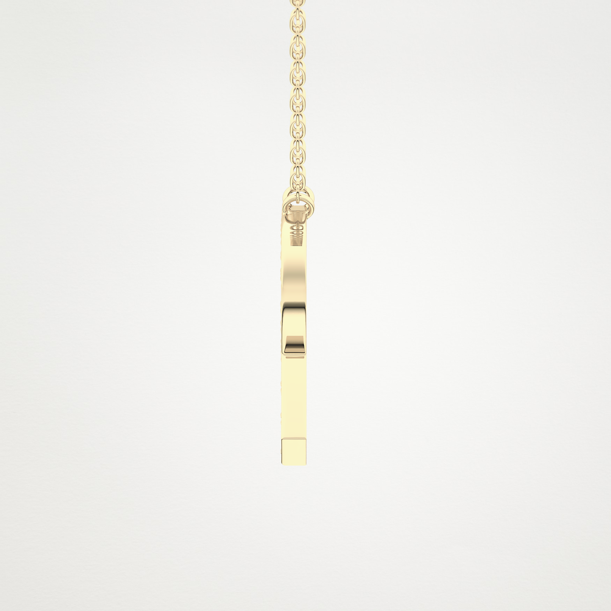 0.348 CT Moissanite R-Shaped Necklace in 14K or 18K Solid Gold – DEF Color, VVS Clarity