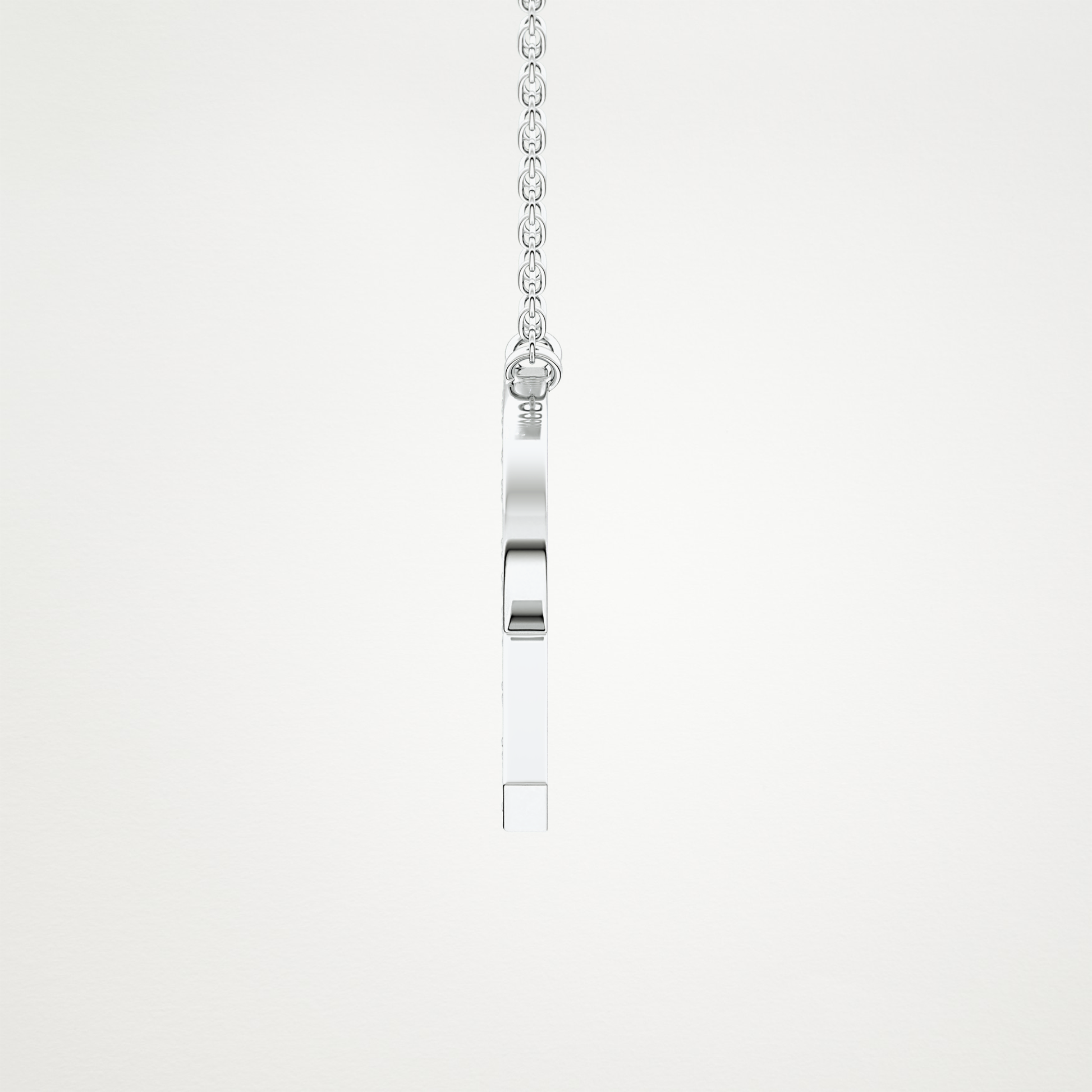 0.348 CT Moissanite R-Shaped Necklace in 14K or 18K Solid Gold – DEF Color, VVS Clarity