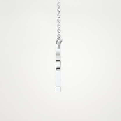 0.348 CT Moissanite R-Shaped Necklace in 14K or 18K Solid Gold – DEF Color, VVS Clarity