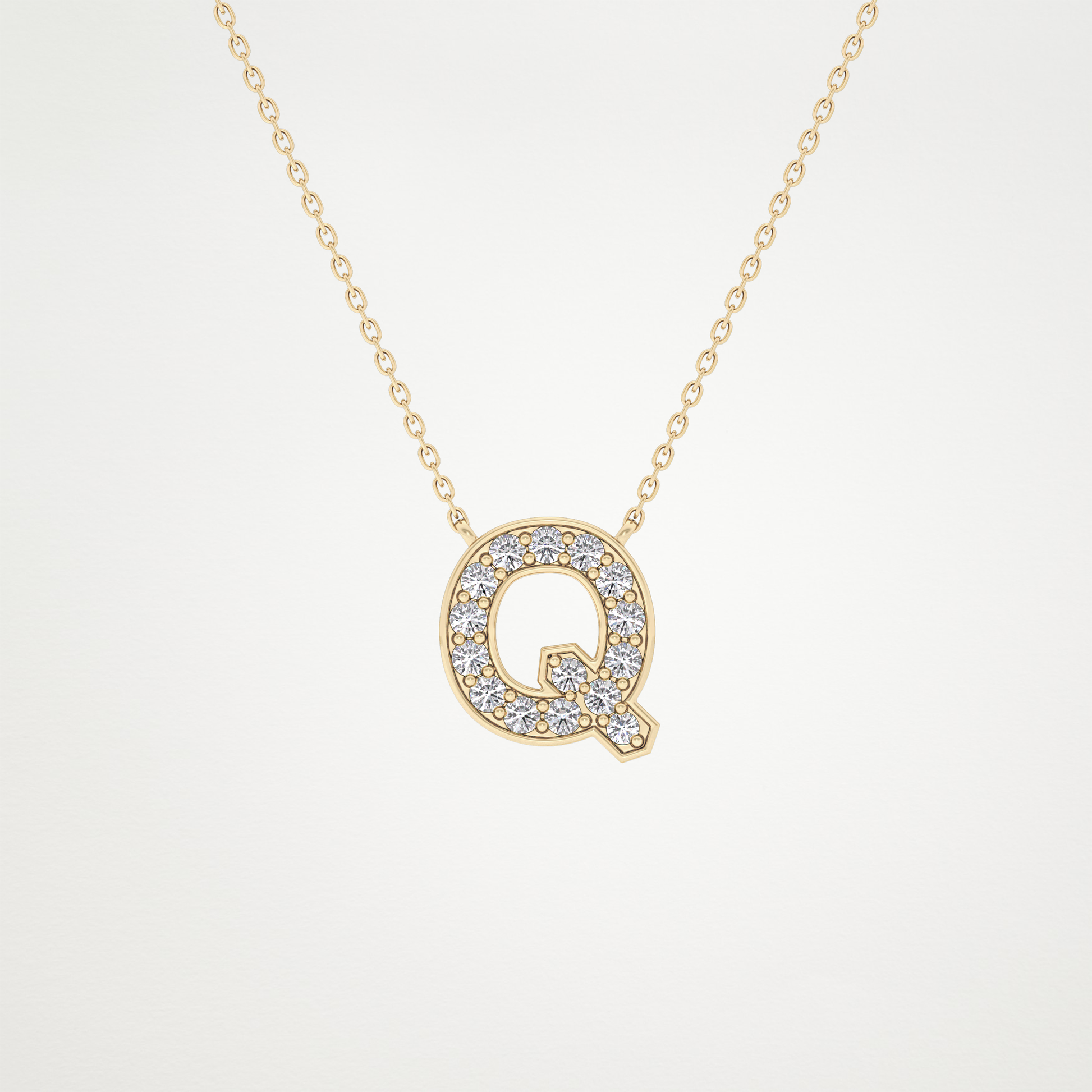 0.268 CT Moissanite Q-Shaped Necklace in 14K or 18K Solid Gold – DEF Color, VVS Clarity