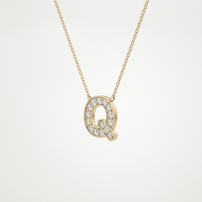 0.268 CT Moissanite Q-Shaped Necklace in 14K or 18K Solid Gold – DEF Color, VVS Clarity