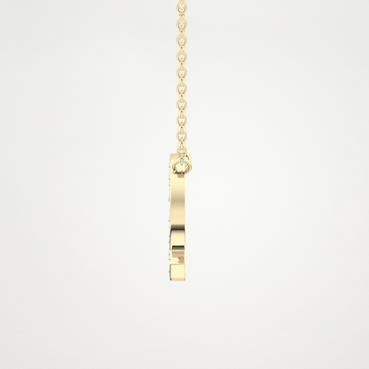 0.268 CT Moissanite Q-Shaped Necklace in 14K or 18K Solid Gold – DEF Color, VVS Clarity