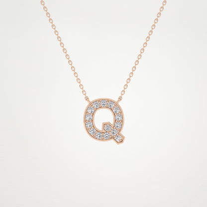 0.268 CT Moissanite Q-Shaped Necklace in 14K or 18K Solid Gold – DEF Color, VVS Clarity