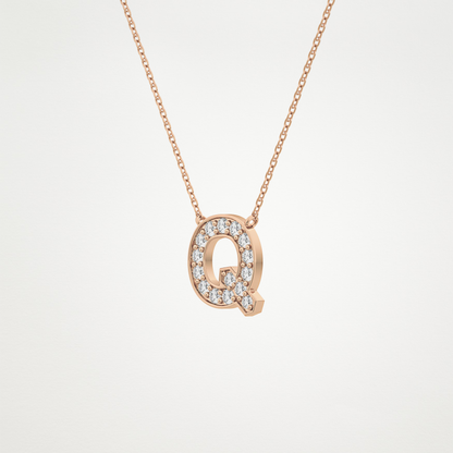 0.268 CT Moissanite Q-Shaped Necklace in 14K or 18K Solid Gold – DEF Color, VVS Clarity
