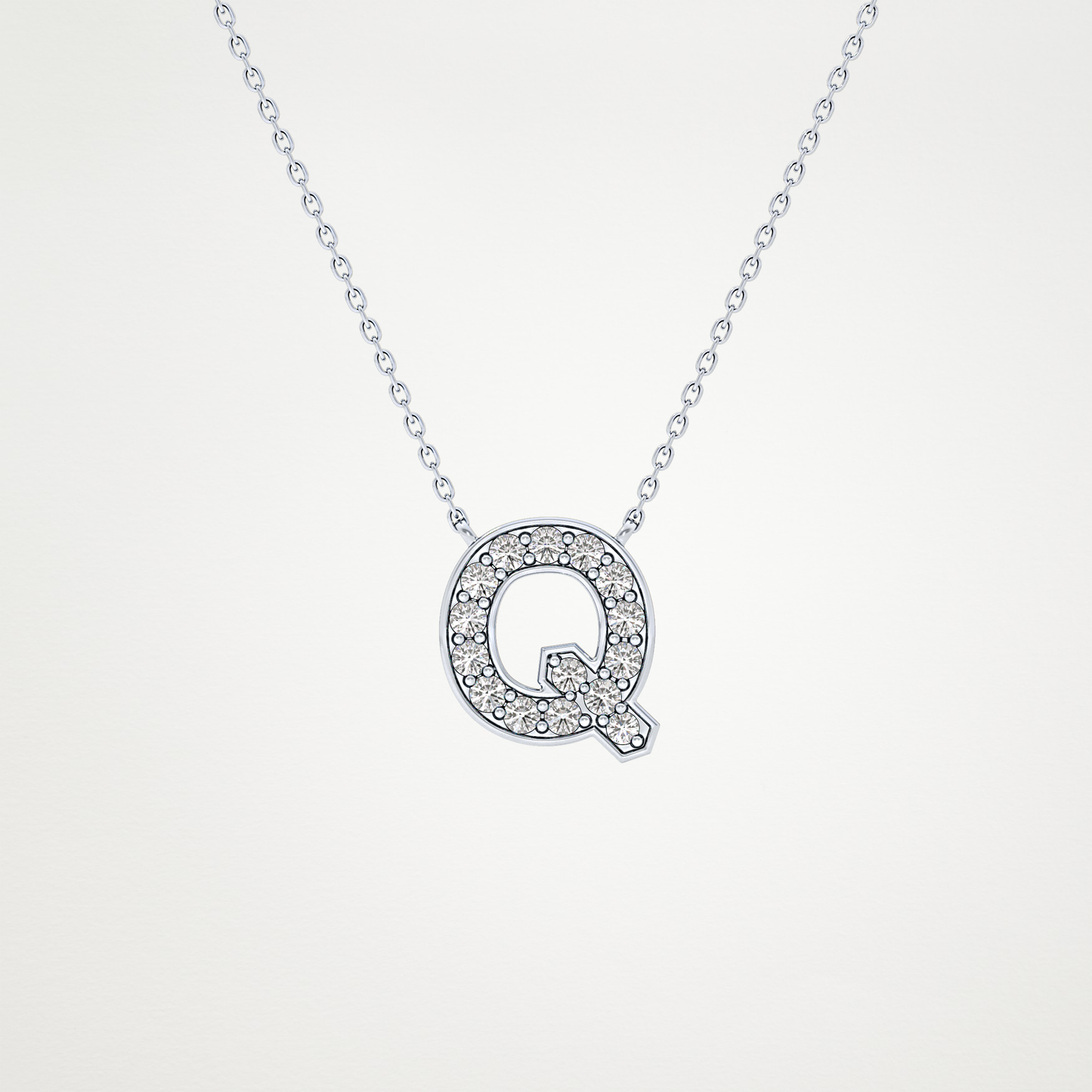 0.268 CT Moissanite Q-Shaped Necklace in 14K or 18K Solid Gold – DEF Color, VVS Clarity