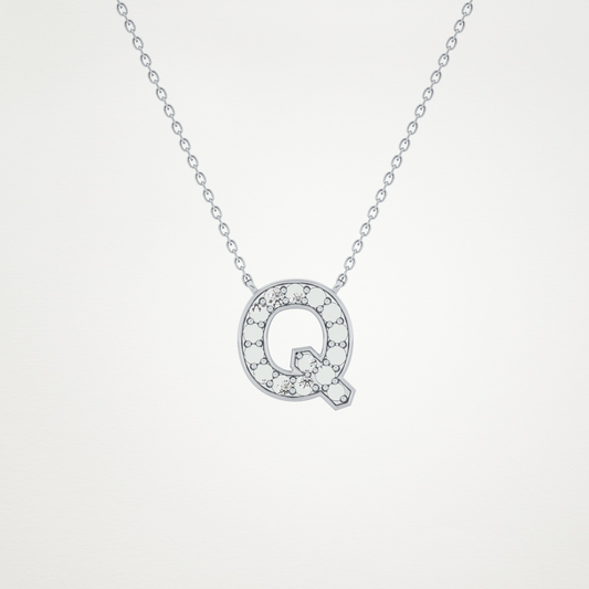 0.268 CT Moissanite Q-Shaped Necklace in 14K or 18K Solid Gold – DEF Color, VVS Clarity