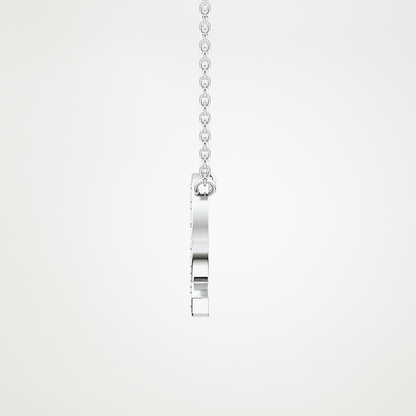 0.268 CT Moissanite Q-Shaped Necklace in 14K or 18K Solid Gold – DEF Color, VVS Clarity