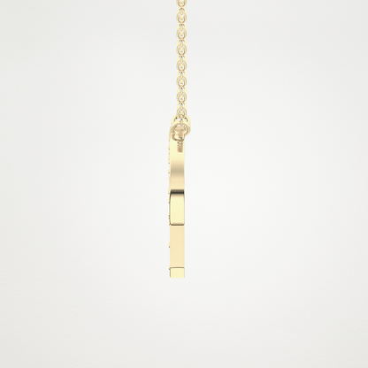 0.39 CT Moissanite P-Shaped Necklace in 14K or 18K Solid Gold – DEF Color, VVS Clarity